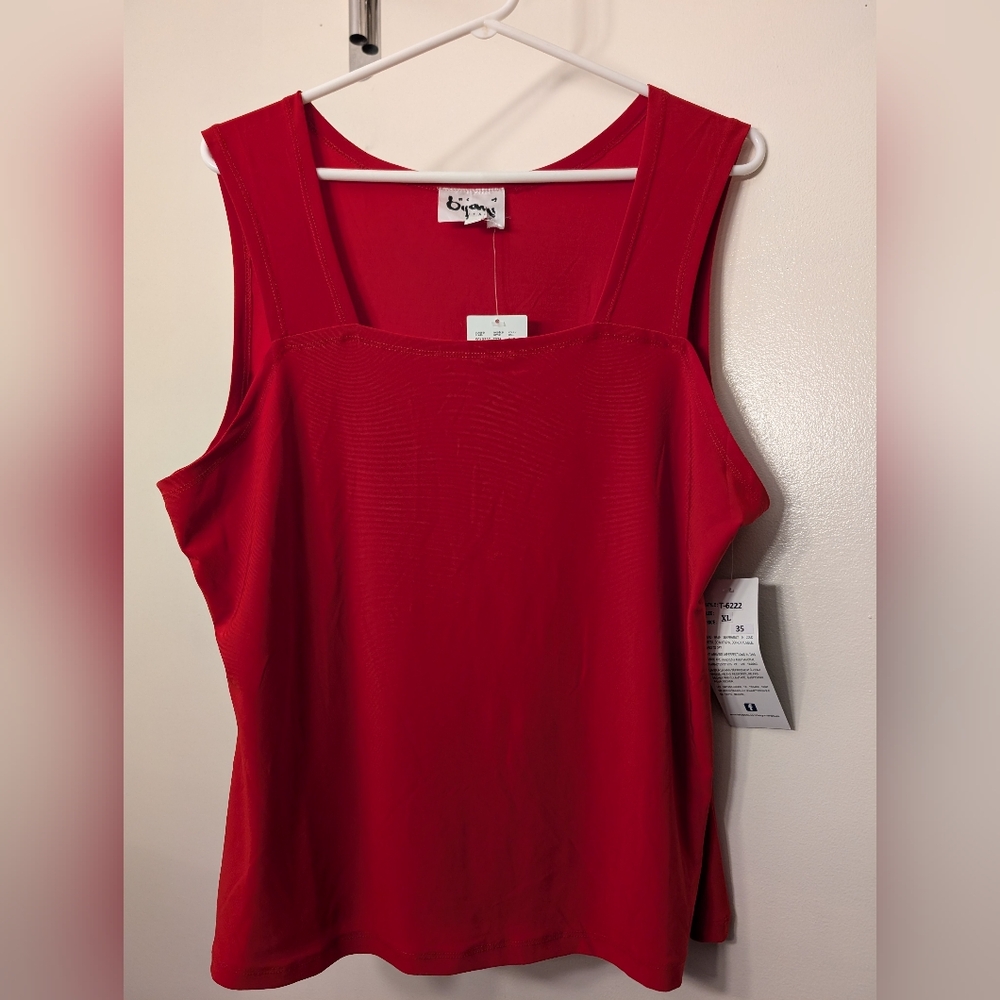 Red Women's  Sleeveless Top XL  PTP 21